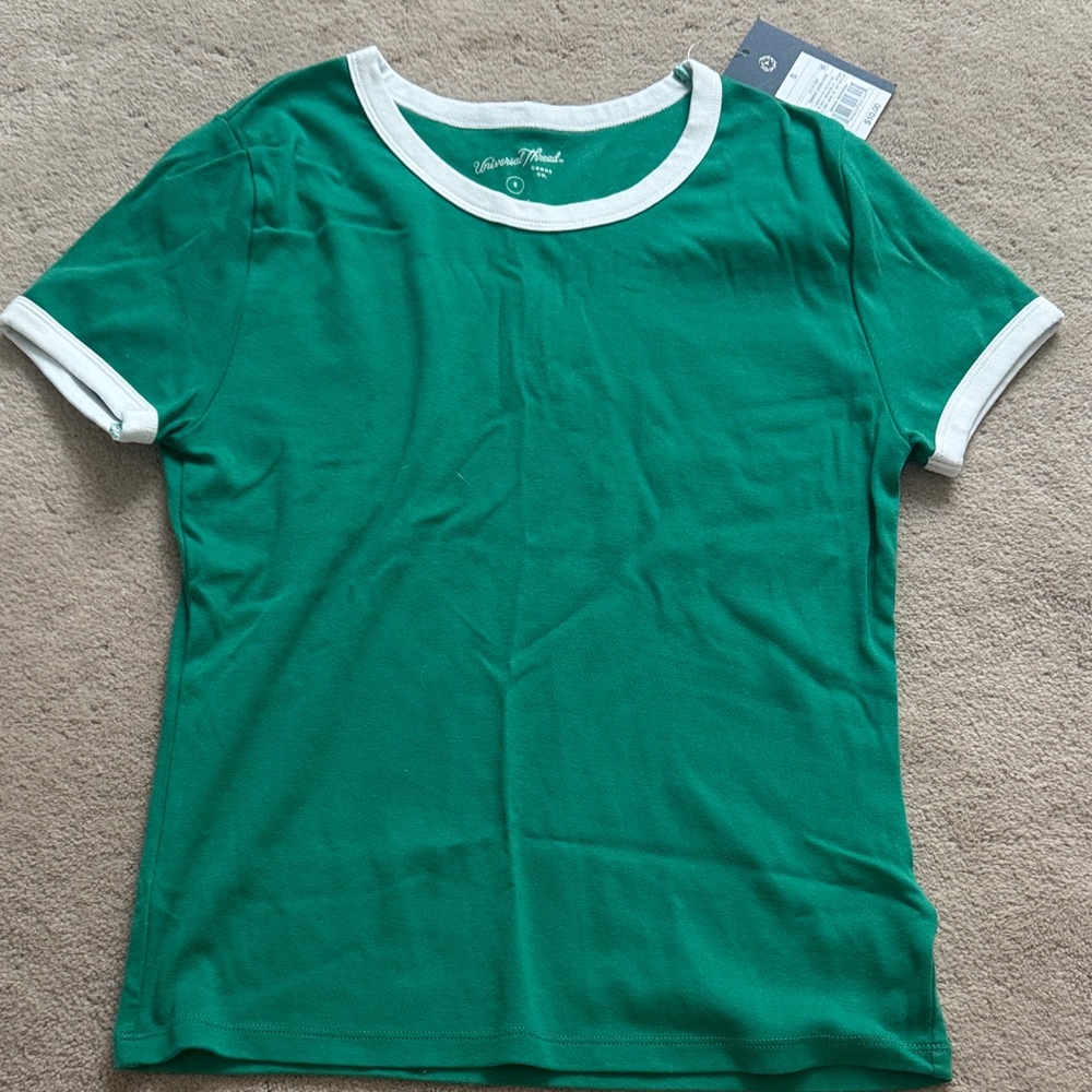 Universal Thread Green Tee with White Trim